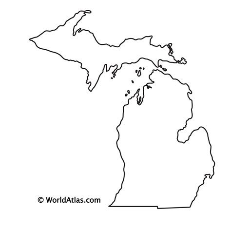 map of michigan outline.